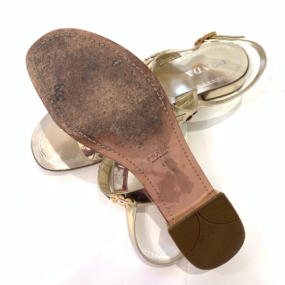 PRADA Flower Application Sandals Sz 41 - Picture 6 of 6